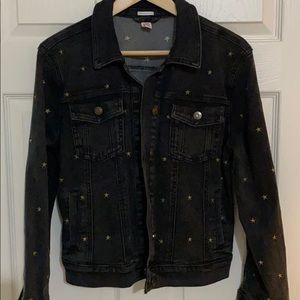 NWOT denim jacket with star embroidery